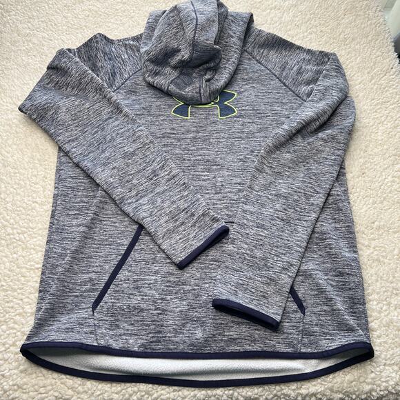 Under Armour Cold Gear Loose Fit Navy Heathered Hoodie Medium - Picture 1 of 10